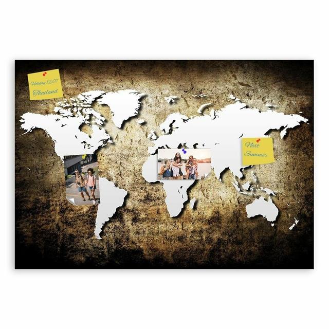 'Old Vintage World Map' - Wrapped Canvas Graphic Art Print Borough Wharf Size: 80cm H x 120cm W x 3cm D on Productcaster.