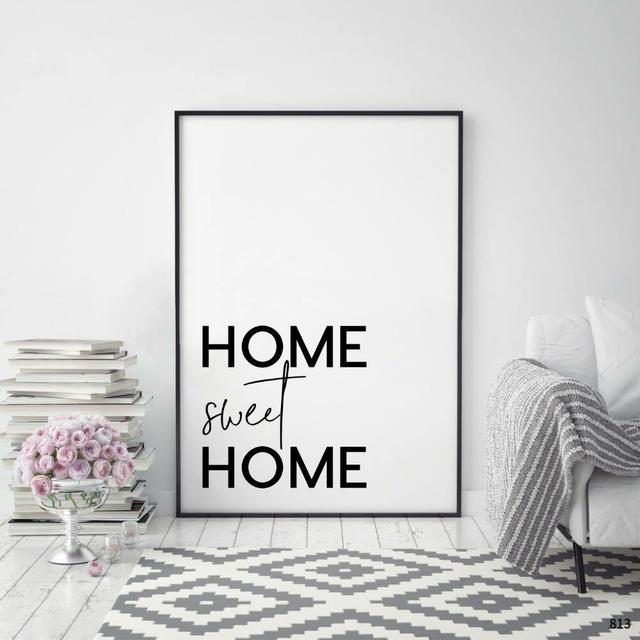 'Home Sweet Home' Textual Art East Urban Home Format: Oak Frame, Size: 41 cm H x 31 cm W x 2.5 cm D on Productcaster.