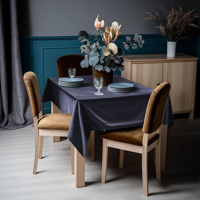 Matte Velvet Square Tablecloth Lilijan Home & Curtain Colour: Medium State Blue, Size: 52cm D x 52cm L on Productcaster.