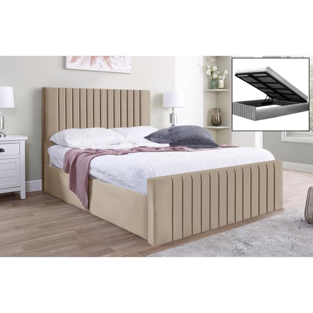 Gagliano Bed Brayden Studio Size: Kingsize (5'), Colour: Beige on Productcaster.