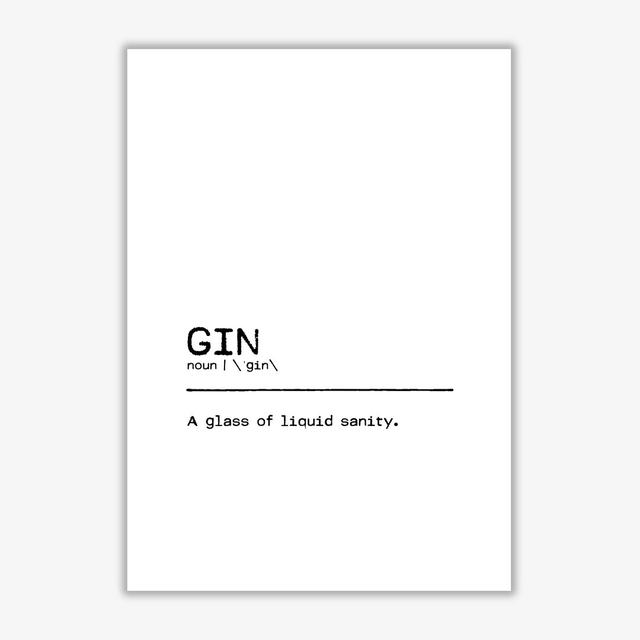 Definition Quote 'Gin Sanity' Textual Art East Urban Home Size: 42 cm H x 30 cm W x 1 cm D, Format: No Frame on Productcaster.