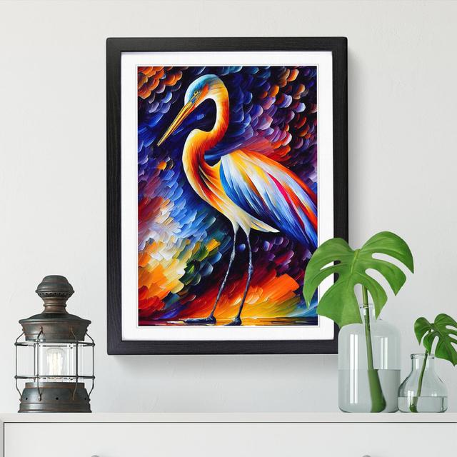 Iliff Heron Painted Vol.1 - Picture Frame Print ClassicLiving Size: 34cm H x 25cm W x 2cm D, Frame Colour: Oak on Productcaster.