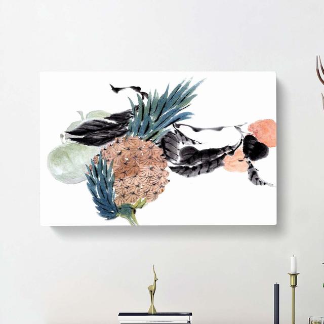 Pineapple Fruit by Ren Yi - Wrapped Canvas Painting Print East Urban Home Size: 50cm H x 76cm W x 3cm D on Productcaster.