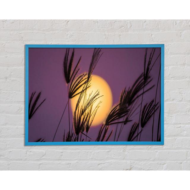 Yellow Sun In The Purple Sky - Print Brayden Studio Size: 29.7cm H x 42cm W x 2cm D, Format: Blue Framed Paper on Productcaster.