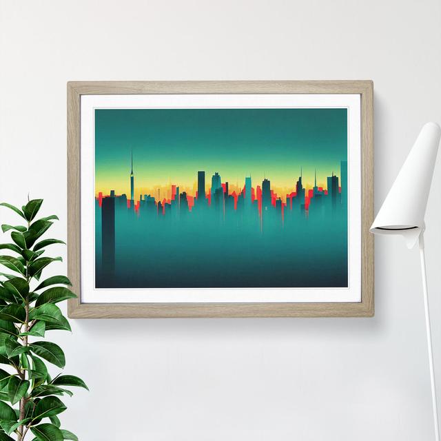 Enlightened Skyscraper Skyline Abstract - Picture Frame Graphic Art 17 Stories Size: 25cm H x 34cm W x 2cm D, Frame Colour: Oak Framed on Productcaster.