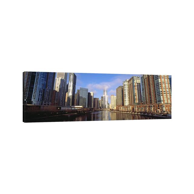 Skyscraper In A City, Trump Tower, Chicago, Cook County, Illinois, USA - Wrapped Canvas Panoramic Print Ebern Designs Size: 50.8cm H x 152.4cm W x 1.9 on Productcaster.