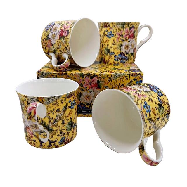 SUMMER BLOSSOM Premium Fine Bone China Set Of 4 Cups TurnStaar on Productcaster.