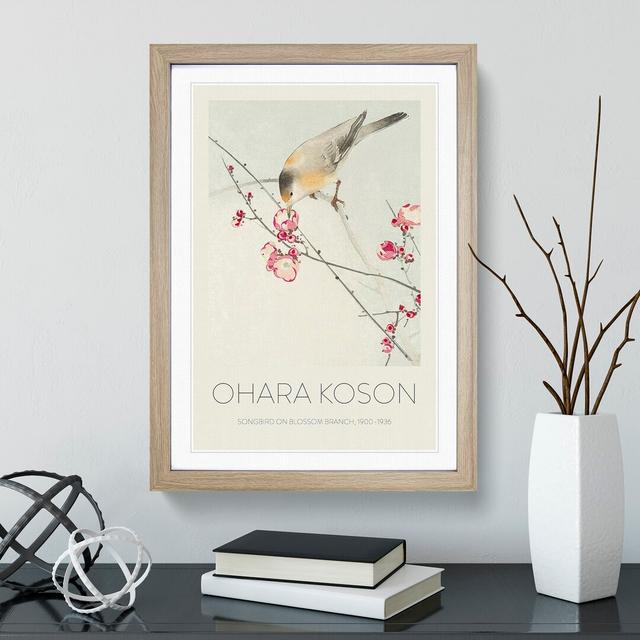 Songbird on a Blossom Branch - Picture Frame Painting East Urban Home Frame Option: Oak, Size: 65cm H x 48cm W x 2cm D on Productcaster.