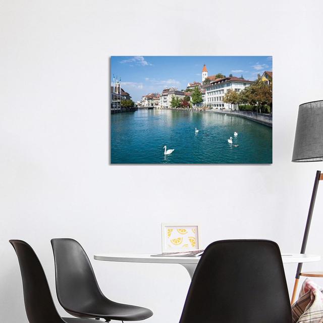 City Of Thun In The Canton Of Bern In Switzerland by Jan Becke - Wrapped Canvas Gallery-Wrapped Canvas Giclée Latitude Run Size: 66.04cm H x 101.6cm W on Productcaster.