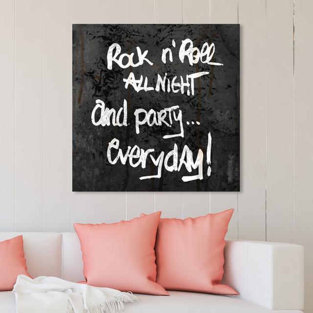 'All Night' Graphic Art Print on Canvas East Urban Home Size: 101.6 cm H x 101.6 cm W on Productcaster.