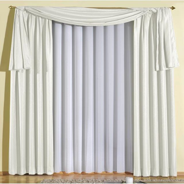 Longoria Room Darkening Window Scarf Latitude Run Size: 600cm Width x 135cm Drop, Colour: Cream on Productcaster.