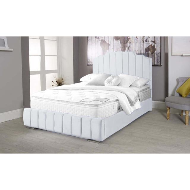 Alyshea Panel Bed Canora Grey Size: Kingsize (5'), Colour: White on Productcaster.