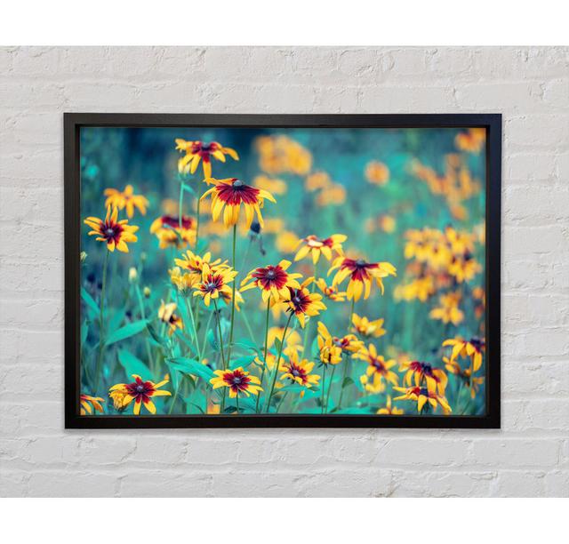 Yellow Flowers In The Greenery - Single Picture Frame Art Prints on Canvas Rosalind Wheeler Size: 84.1cm H x 118.9cm W x 3.3cm D on Productcaster.