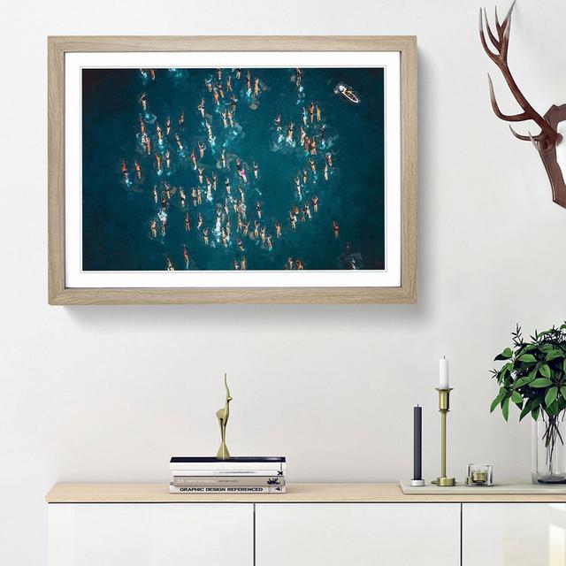 Swimmers in Brazil - Picture Frame Graphic Art Print East Urban Home Size: 62cm H x 87cm W x 2cm D, Frame Option: Oak Framed on Productcaster.