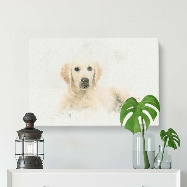 A Golden Retriever Puppy in Abstract - Wrapped Canvas Graphic Art Print East Urban Home Size: 40cm H x 60cm W x 3cm D on Productcaster.