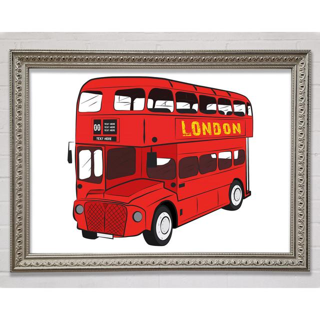 Iconic Red Bus Framed Print Ebern Designs Size: 29.7cm H x 42cm W on Productcaster.