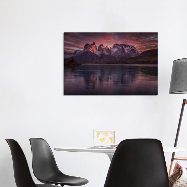 Purple Mirroring by Peter Svoboda - Wrapped Canvas Gallery-Wrapped Canvas Giclée Alpen Home Size: 66.04cm H x 101.6cm W x 3.81cm D on Productcaster.