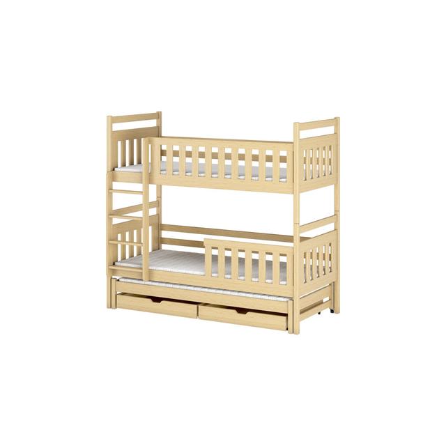 Asalonis 2 Drawer Solid Wood Standard Bunk Bed with Trundle by Harriet Bee Harriet Bee Colour (Bed Frame): Brown, Size: 80 x 180cm on Productcaster.