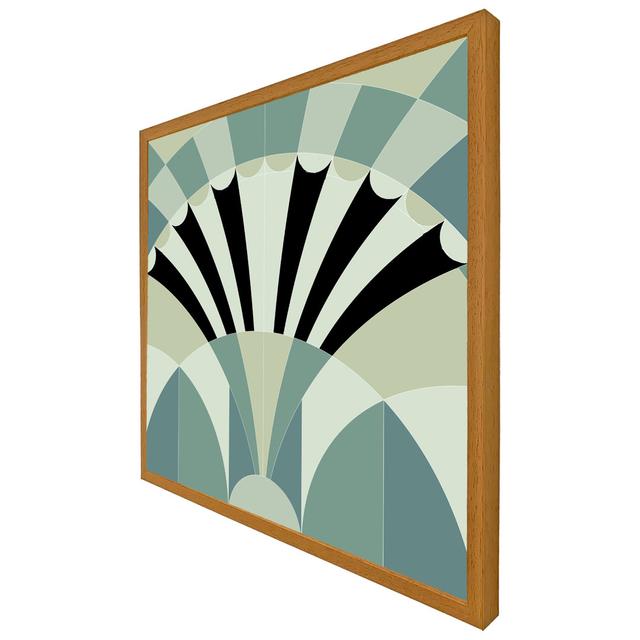 Aaliyaha Green Geo Arches - Single Picture Frame Art Prints Bay Isle Home Frame Colour: Oak Framed, Size: 61cm H x 61cm W x 4cm D on Productcaster.