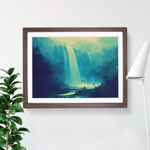 Contemporary Waterfall - Single Picture Frame Print Alpen Home Frame Colour: Walnut, Size: 46cm H x 64cm W x 2cm D on Productcaster.