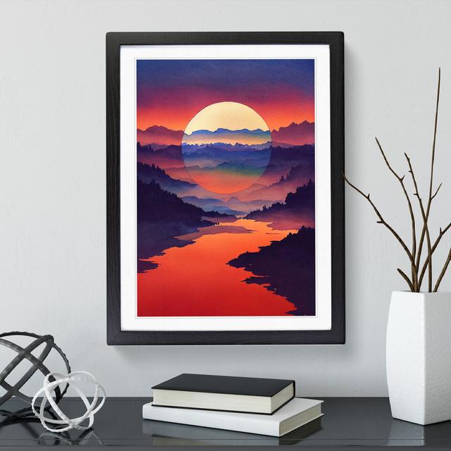 Sunset Lake No.4 - Single Picture Frame Painting Alpen Home Size: 34cm H x 25cm W x 2cm D, Frame Colour: Black on Productcaster.