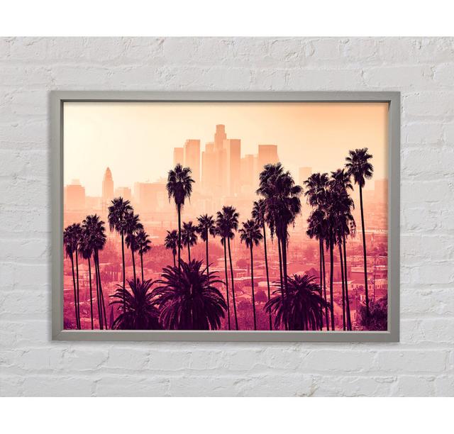 City Through The Palm Trees Framed Print 17 Stories Size: 100cm H x 141.4cm W on Productcaster.