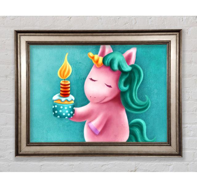 Birthday Cake Unicorn Framed Print Bright Star Size: 59.7cm H x 84.1cm W on Productcaster.