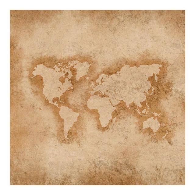 Antique World Map Semi-Gloss Wallpaper Roll East Urban Home Materialqualität: Standard (110g/m²), Size: 2.88m x 288cm on Productcaster.