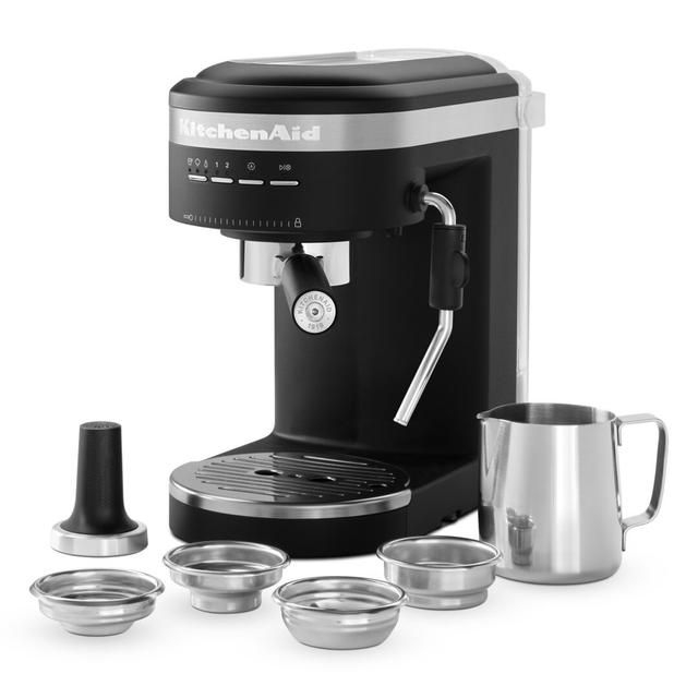 KitchenAid Semi-Automatic Espresso Coffee Machine KitchenAid Colour: Matte Black on Productcaster.