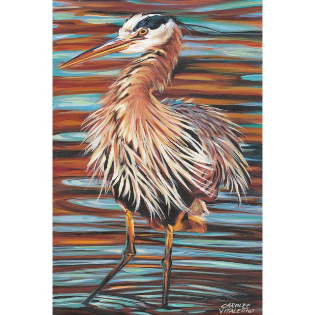 Watchful Heron II by Carolee Vitaletti - Wrapped Canvas Painting Marlow Home Co. Size: 30cm H x 20cm W on Productcaster.