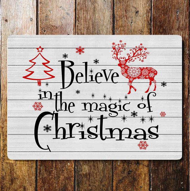 Believe In The Magic Of Christmas Wall Metal Sign Plaque The Seasonal Aisle Size: 20cm H x 25cm W on Productcaster.