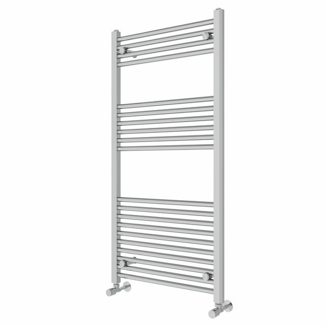 Wiest Straight Heated Towel Rail Radiator Bathroom Ladder Warmer Rebrilliant Finish: Chrome, Size: 120cm H x 60cm W x 3cm D on Productcaster.