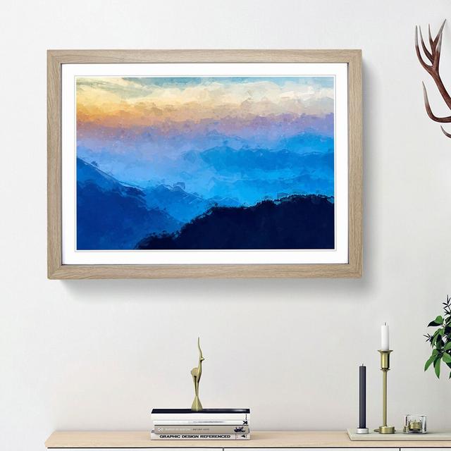 Mountains of Nepal in Abstract - Picture Frame Graphic Art Print East Urban Home Frame Option: Oak Framed, Size: 48cm H x 65cm W x 2cm D on Productcaster.