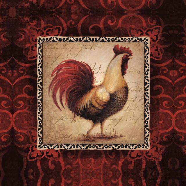 Rooster Sass 1 - Wrapped Canvas Print Brambly Cottage Size: 51cm H x 51cm W x 3.8cm D on Productcaster.