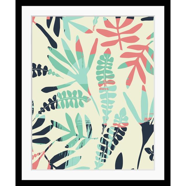 Leaves - Picture Frame Graphic Art Print on Paper Bay Isle Home Size: 60 cm H x 50 cm W on Productcaster.