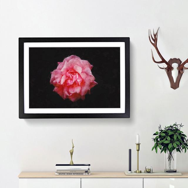 Lone Pink Carnation - Picture Frame Graphic Art Print East Urban Home Size: 62cm H x 87cm W x 2cm D, Frame Option: Black Framed on Productcaster.