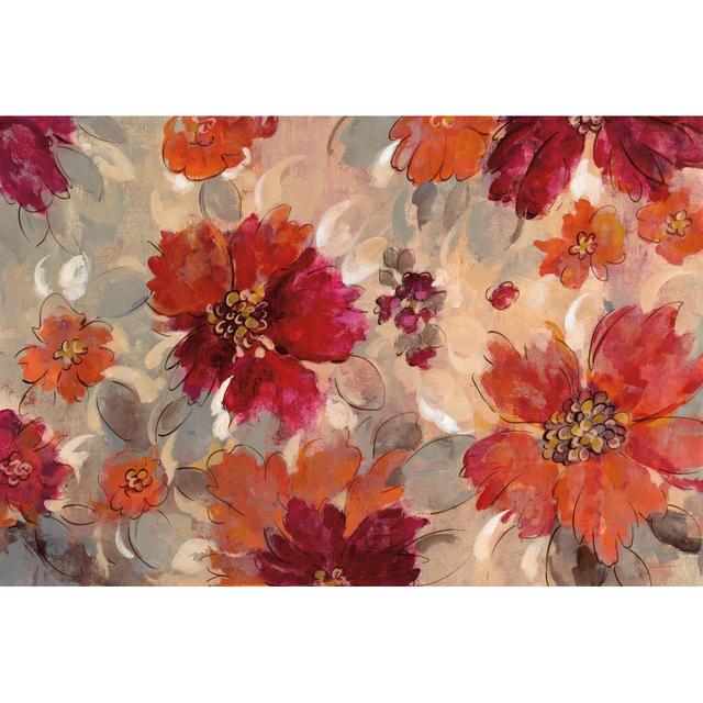 Magenta and Coral Floral by Silvia Vassileva - Painting Print on Canvas ClassicLiving Size: 81cm H x 122cm W x 3.8cm D on Productcaster.