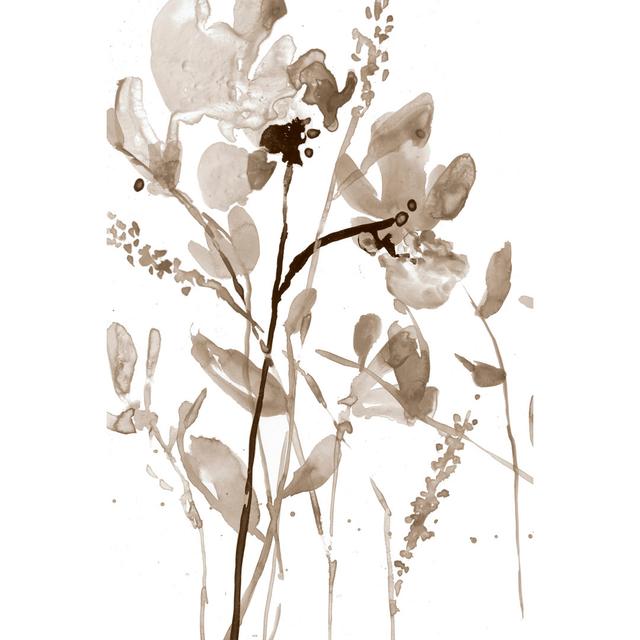 Neutral Floral Overlay II by Jennifer Goldberger - Wrapped Canvas Print Rosalind Wheeler Size: 46cm H x 30cm W x 3.8cm D on Productcaster.