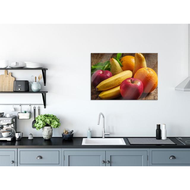 Glass picture | Mural on real glass Fruit, strawberries, kiwi oranges, including suspension and spacers 2266 Brayden Studio Size: 70cm H x 100cm W on Productcaster.