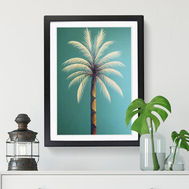 Palm Tree View - Print Bay Isle Home Size: 46cm H x 34cm W x 2cm D, Frame Option: Walnut on Productcaster.