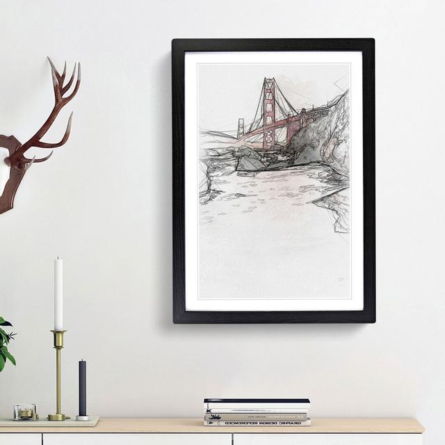 Golden Gate Bridge in San Francisco Abstract Art - Picture Frame Graphic Art Print East Urban Home Size: 65cm H x 48cm W x 2cm D, Frame Option: Black on Productcaster.