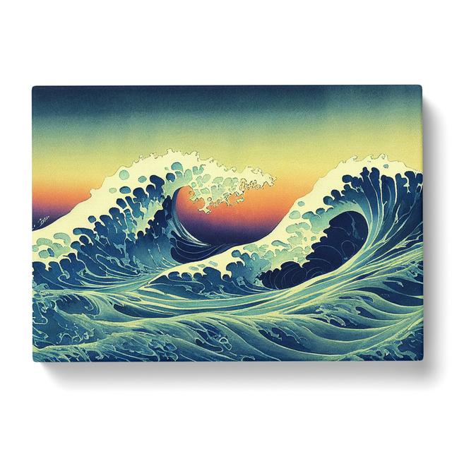 Japanese Waves Crashing Vol.3 House of Hampton Size: 40cm H x 60cm W x 3cm D on Productcaster.