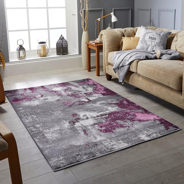 Vanig Abstract Machine Woven Purple Area Rug Wade Logan Rug Size: Rectangle 200 x 290cm on Productcaster.