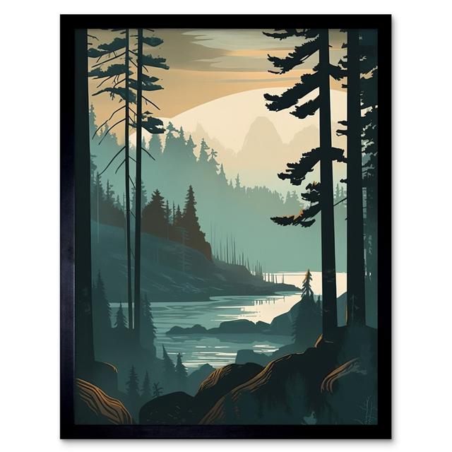 Cairnbrook Great Bear Rainforest Misty Sunrise Landscape - Single Picture Frame Print Alpen Home on Productcaster.