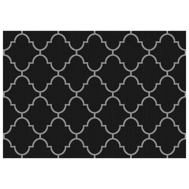 Bowden Trellis Flatweave Black Rug Etta Avenue Rug Size: Rectangle 200 x 280cm on Productcaster.