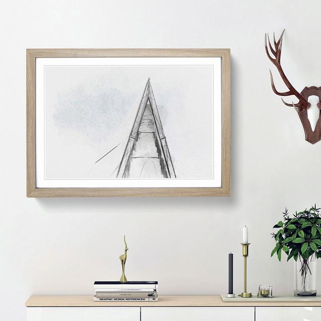 Architecture Sketch Vol.3 in Abstract - Picture Frame Drawing Print East Urban Home Size: 48cm H x 65cm W x 2cm D, Frame Option: Oak Framed on Productcaster.