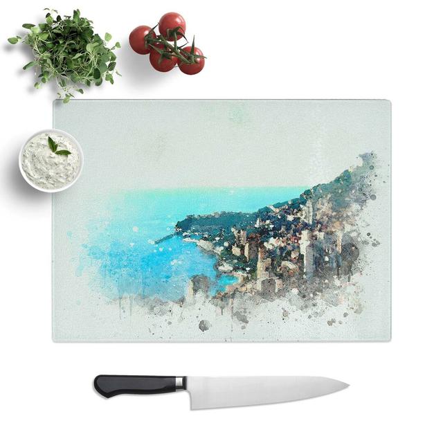 Tempered Glass Skyline of Monte Carlo in Monaco Chopping Board East Urban Home Size: 39 cm W x 28.5 cm L on Productcaster.