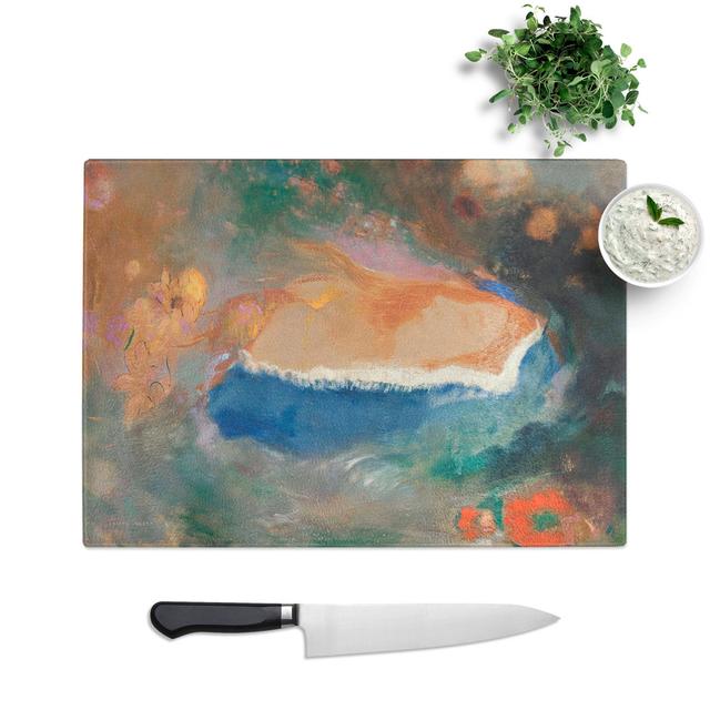 Ophelia with a Wimple by Odilon Redon Chopping Board East Urban Home Size: 0.4cm H x 28.5cm W x 39cm L on Productcaster.