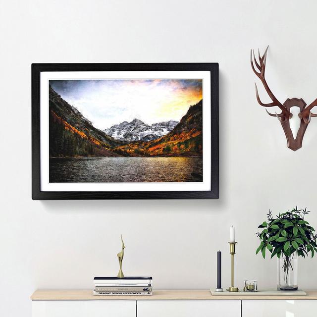 Maroon Bells Mountains in Colorado - Picture Frame Graphic Art Print East Urban Home Frame Option: Black Framed, Size: 45cm H x 63cm W x 2cm D on Productcaster.