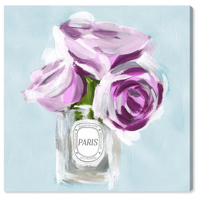 'Paris Rose Scent Lilac' Graphic Art on Wrapped Canvas East Urban Home Size: 30.5 cm H x 30.5 cm W x 3.8 cm D on Productcaster.